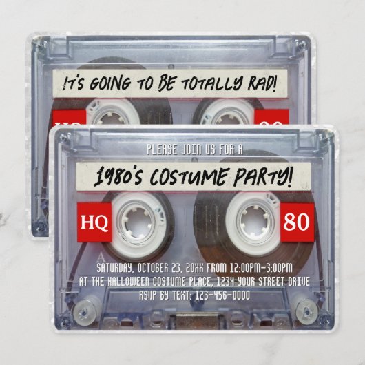 80s Cassette Mixtape 1980s Halloween Costume Party Kaart (Voorkant / Achterkant)