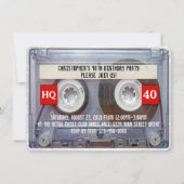 80s Cassette Mixtape 40th Birthday Party Kaart (Voorkant)