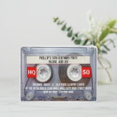 80s Cassette Mixtape 50th Birthday Party Kaart (Staand voorkant)