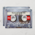 80s Cassette Mixtape 50th Birthday Party Kaart<br><div class="desc">Grappig 80s Cassette Mixtape 50th Birthday Party Uitnodiging is perfect voor je themadans uit 1980s of vijftigste mannetje voor mannen,  jongens of iedereen! Koel realistische cassettegeluidsband met een gepersonaliseerd label.</div>