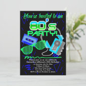 80s Cassettebandje Partij Kaart (Staand voorkant)