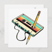 80s Cassettebandje Potlood 1980s Retro Drow Kaart (Voorkant / Achterkant)