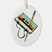80s Cassettebandje Potlood 1980s Retro Drow Keramisch Ornament (Rechts)