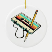 80s Cassettebandje Potlood 1980s Retro Drow Keramisch Ornament (Achterkant)