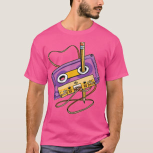 80s Cassettebandje Potlood 1980s Retro Drow T-shirt