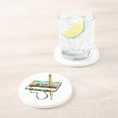 80s Cassettebandje Potlood 1980s Retro  Drow Zandsteen Onderzetter (Zijkant)