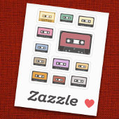 80s Cassettebandje Stickers instellen