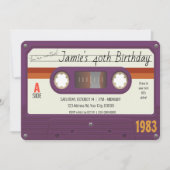 80's Cassettebandje Verjaardagsfeest, Retro Kaart (Voorkant)