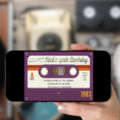 80's Cassettebandje Verjaardagsfeest, Retro Kaart