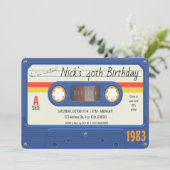 80's Cassettebandje Verjaardagsfeestje, aangepaste Kaart (Staand voorkant)