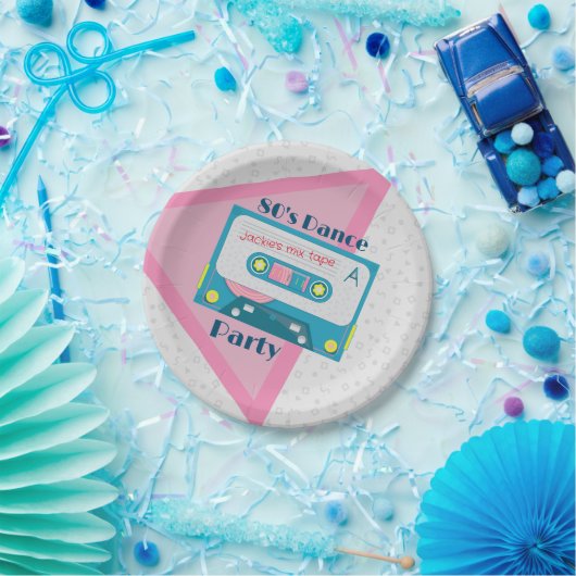 80s-cassettedocument Borden, 9"Vierkant Document B Papieren Bordje (Feest)