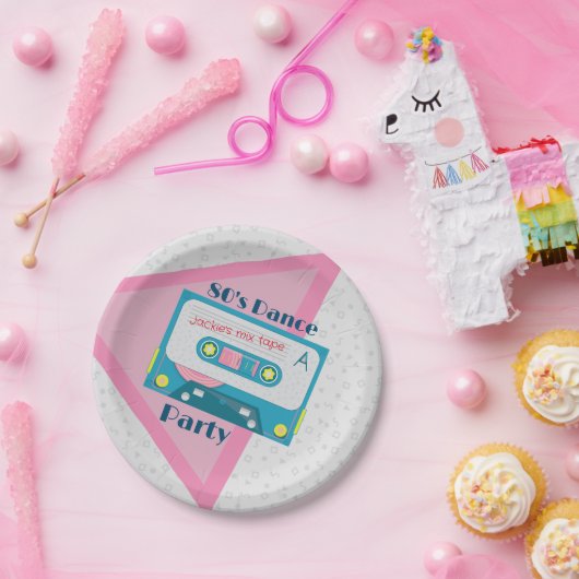 80s-cassettedocument Borden, 9"Vierkant Document B Papieren Bordje (Feest)