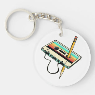 80s Cassettereband Potlood 1980s Retro Vintage Wor Sleutelhanger