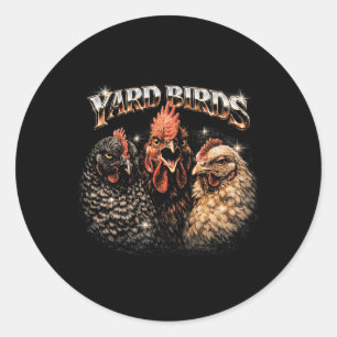 80s Ckyard Kippenliefhebber Heavy-metal Rockmuziek Ronde Sticker