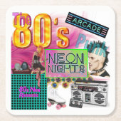 80s Collage Kartonnen Onderzetters (Voorkant)