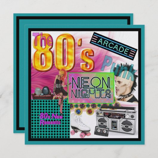 80s Collage Uitnodiging (Voorkant / Achterkant)