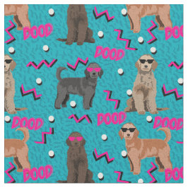 80s Cool Dood fabric golden doedle dog grappig Stof