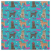 80s Cool Dood fabric golden doedle dog grappig Stof (Swatch)