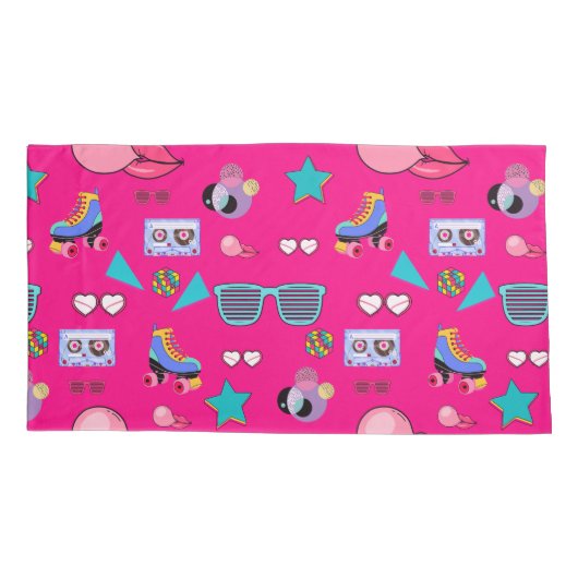 80s Costume Vibrant pink Retro culture pop Kussensloop (Achterkant)