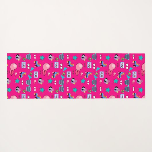 80s Costume Vibrant pink Retro culture pop Yogamat (Achterkant (horizontaal))