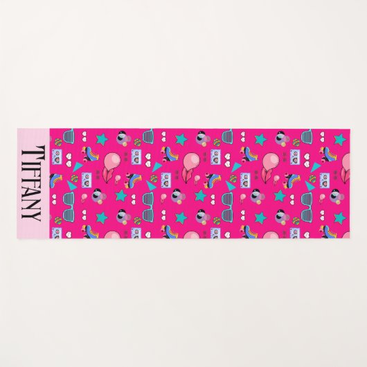 80s Costume Vibrant pink Retro culture pop Yogamat (Voorkant (horizontaal))