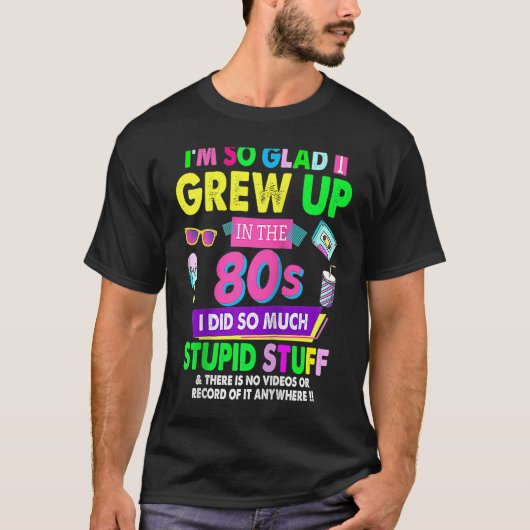 80s Dames Rave Outfit & 80s Festival Kostuum R T-shirt (Voorkant)