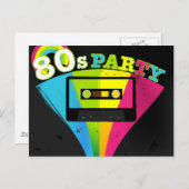 80s de Achtergrond van de Partij Briefkaart (Voorkant / Achterkant)