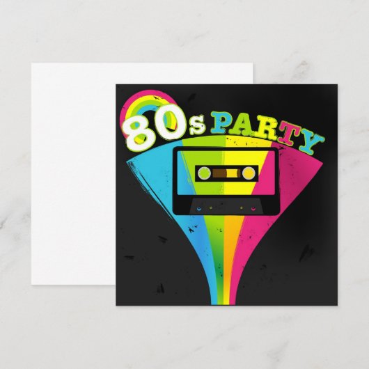 80s de Achtergrond van de Partij Kaart (Voorkant / Achterkant)