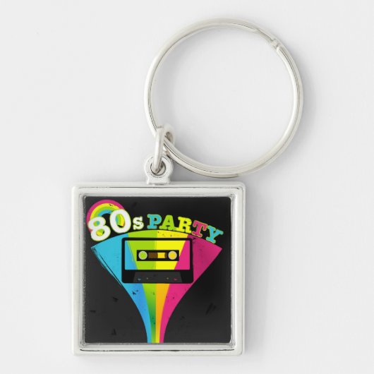 80s de Achtergrond van de Partij Sleutelhanger (Voorkant)