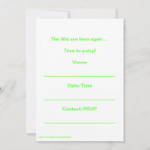 80s de partijuitnodiging de partij van de 80s het  kaart (Achterkant)