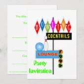 80s de partijuitnodiging de partij van de 80s het  kaart (Voorkant / Achterkant)