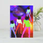 80s de uitnodiging van de partij 80s disco fluores (Staand voorkant)