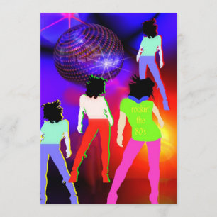 80s de uitnodiging van de partij 80s disco fluores