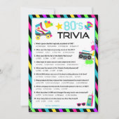 80s Decennium Trivia Feestspel Kaart (Voorkant)