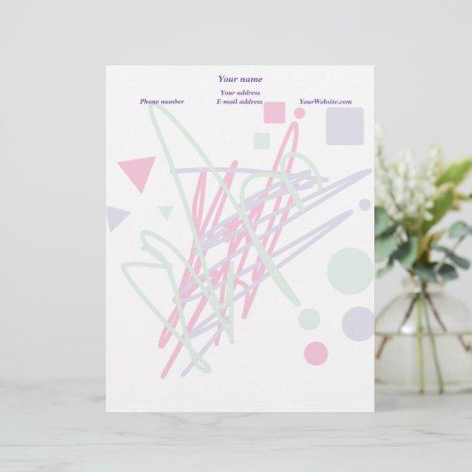 80s design tachtig  splash medley art briefhoofd sjabloon (Staand voorkant)