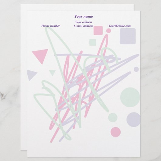 80s design tachtig  splash medley art briefhoofd sjabloon (Voorkant / Achterkant)