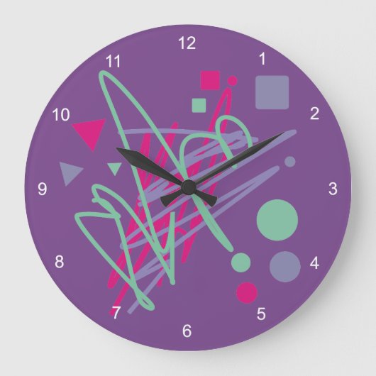 80s design tachtig splash medley art grote klok (Voorkant)