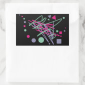 80s design tachtig  splash medley art rechthoekige sticker (Tas)