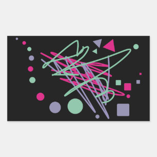 80s design tachtig  splash medley art rechthoekige sticker