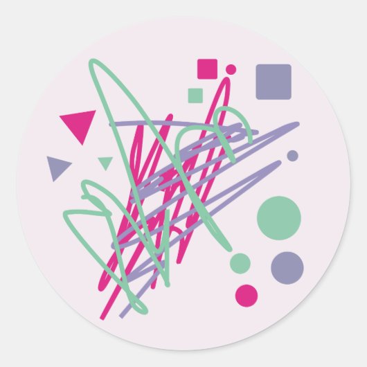 80s design tachtig  splash medley art ronde sticker (Voorkant)