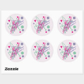 80s design tachtig  splash medley art ronde sticker (Vel)