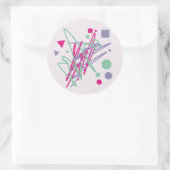 80s design tachtig  splash medley art ronde sticker (Tas)