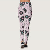 80s Disco Retro roze vinylrecords Leggings (Achterkant)
