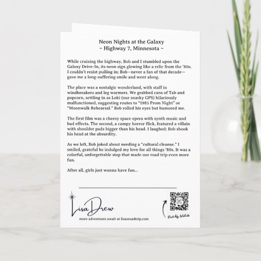 80s Drive-In Nostalgia Wenskaart – Leuke retro Bedankkaart (Achterkant)