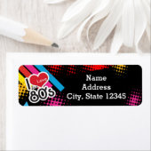 80's Eighties Feest Retro Adreslabels Sticker (Insitu)