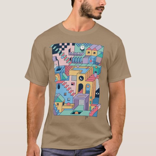 80s Escher cadeau T-shirt (Voorkant)