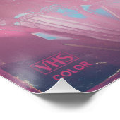 80s esthetiek Synthwave Roze Perfect Poster (Hoek)