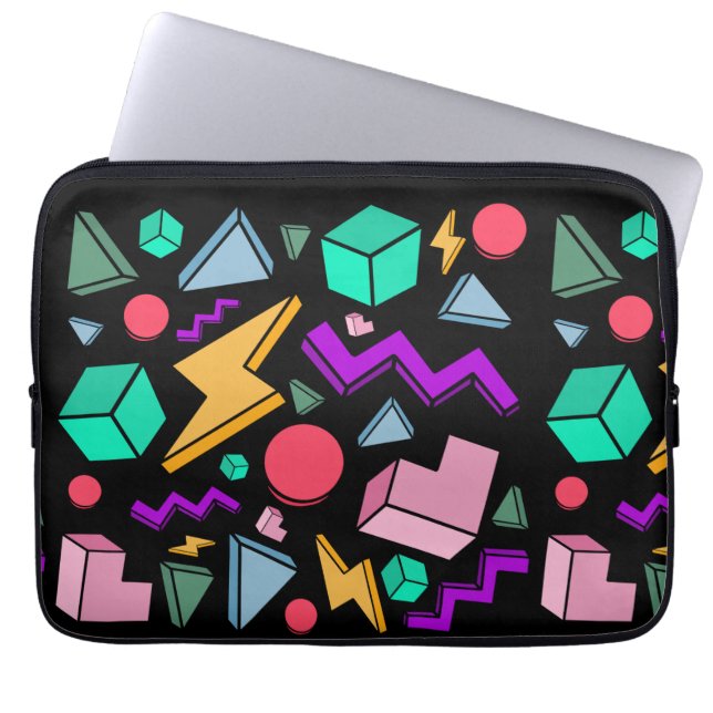 80s Esthetiek Vintage Retro Laptop Sleeve (Voorkant)