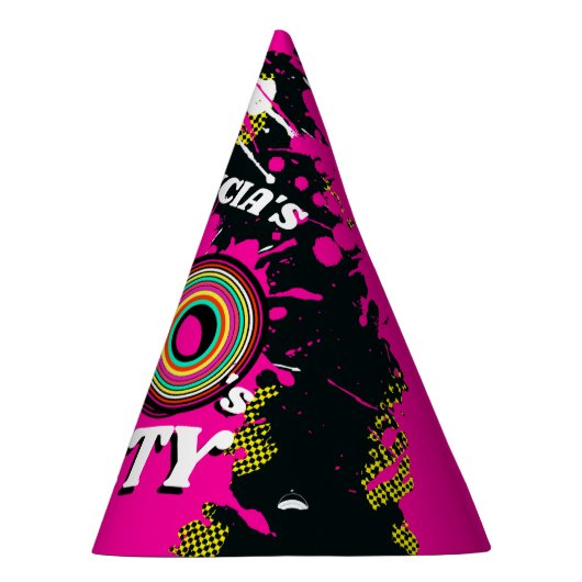 80's feestdag gepersonaliseerde naam pet feesthoedjes (Rechts)