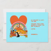 80s Flashback  Retro Verjaardag Foto Blauw Bedankkaart (Achterkant)